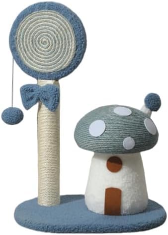 猫 爪研ぎ キノコ タマゴタケ 縦型 据え置き しめじ 全面麻紐 爪研ぎポール 省スペース コンパクト 天..