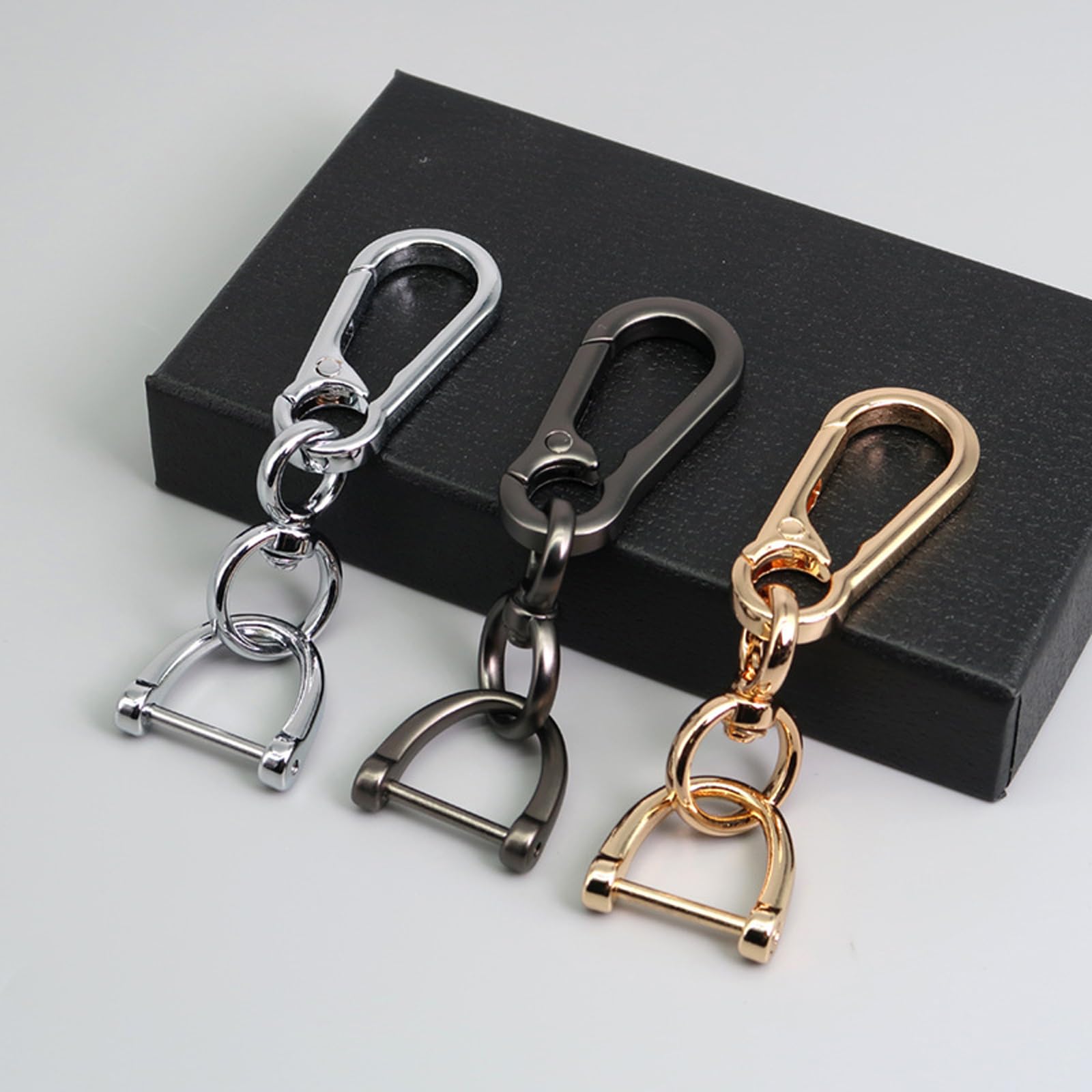 Pjeghbvop 多目的回転式カラビナフックとスクリュードライバー バッグ ハンドバッグ ビジネスアクセサリー用 ポータブル, シルバー, 7.5cm*.2cm