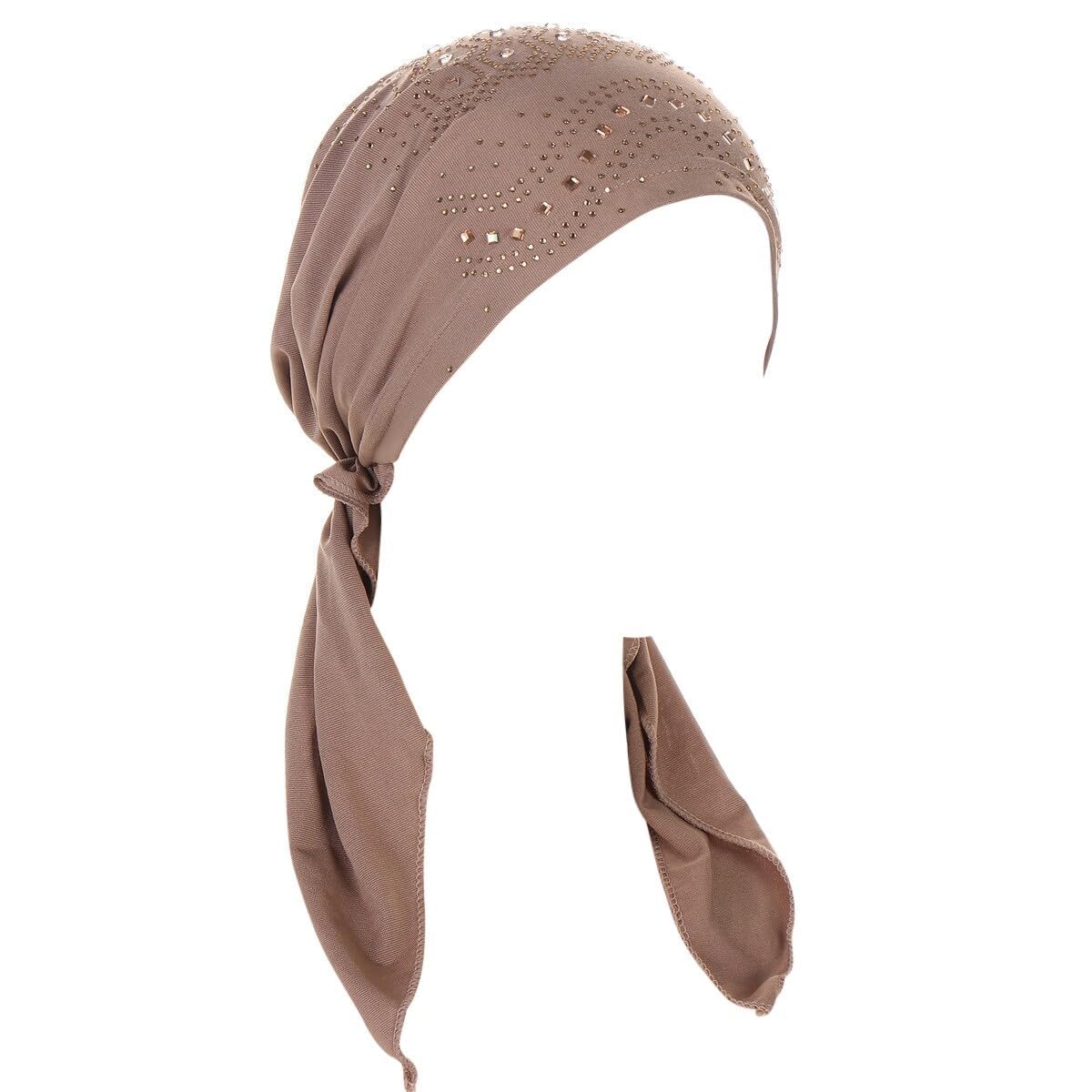 ターバン 女性用 ラインストーン ターバン ハット 女性用 ターバン ビーニー ソフト ヘア ラップ ヘッ..
