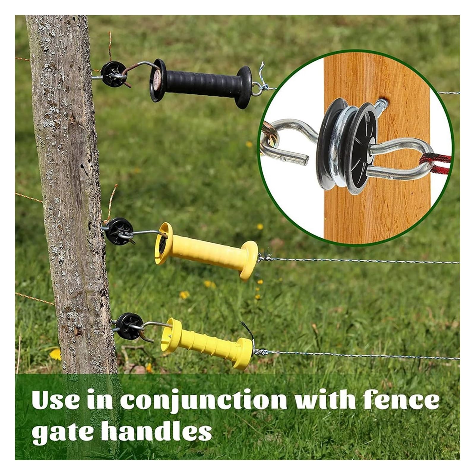 10 個電気柵ゲートハンドルアンカー電気柵絶縁体フェンスワイヤー絶縁体電気柵用木製ポスト