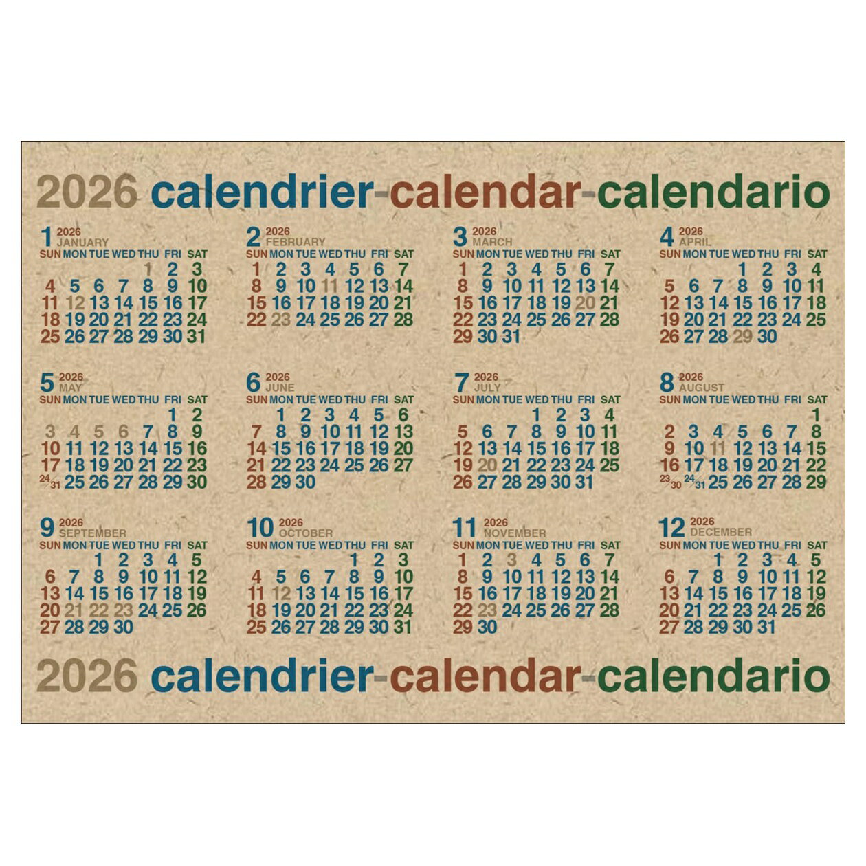 2026年カレンダー DAYSTATION B2ポスター