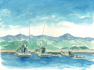 乐天商城 - 榎木孝明 絵画・アート(版画額装品)/旅の終わりに／和歌山・串本/日本の風景