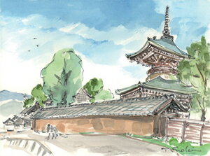 Rakuten - 榎木孝明 絵画・アート(版画額装品)/旅立ちの時／高野山・慈尊院/日本の風景