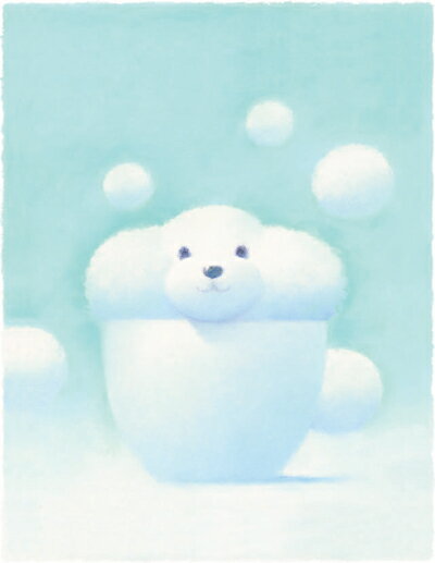 渡辺 宏 絵画・アート(版画額装品)/お気に入りのカップ/イヌ・犬