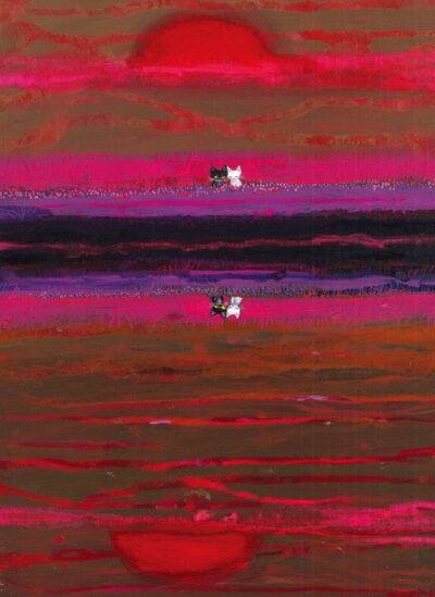 Rakuten - 渡辺 あきお 絵画・アート(版画額装品)/ロマンティックなひととき/ねこ・ネコ・猫