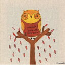 ドナ・ウィルソン 絵画・アート(版画額装品)/Owl in Autumn tree/トリ・鳥