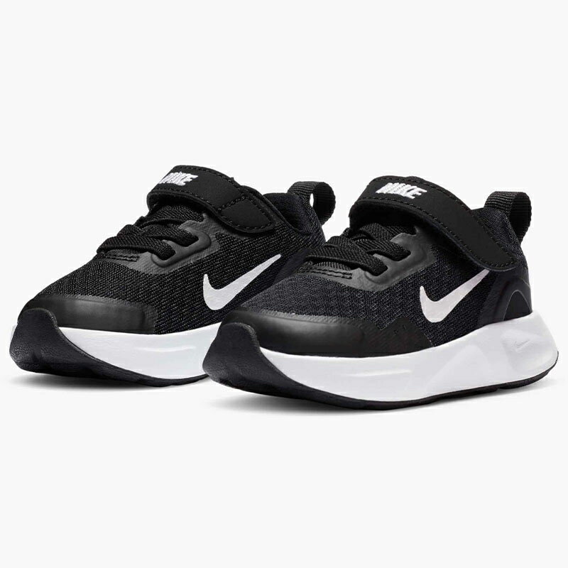 ベビー スニーカー キッズ シューズ 13.0-16.0cm 子供靴/ナイキ NIKE ウェアオールデイ TD/ベビー靴 男の子 女の子 ブラック 黒 幼児 インファント ベルクロ 運動靴 カジュアル くつ/CJ3818-002
