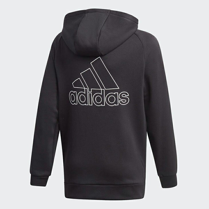 キッズ ボーイズ スウェット パーカー アウター ジュニア 子供服 130-160cm/アディダス adidas B TR フルジップスウェットフーディ/保温 スポーツウェア 男の子 スエット ブラック 黒 運動 普段使い 上着/IXF85-GD9181