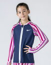 楽天APWORLD　KIDSキッズ ラッシュガード 長袖 水着 女の子 ガールズ 子ども こども ナイキ NIKE GIRLS グラフィック フルジップ 子供用 120-160サイズ 日焼け対策 紫外線対策 UVカット スイムウェア 水泳 スイミング プール 海水浴/1981910-08【返品不可】