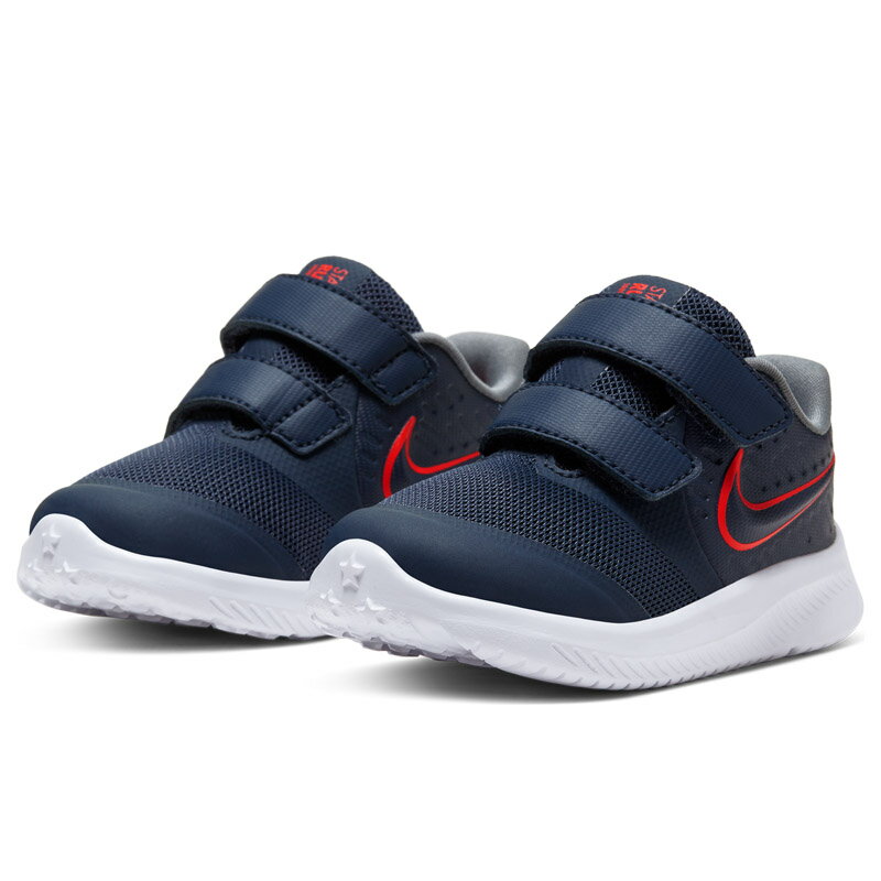 キッズ スニーカー ベビー シューズ 男の子 女の子 子供靴/ナイキ NIKE スターランナー2 TDV/12-16cm ネイビー インファント 幼園児 ベルクロ 運動靴 くつ/AT1803-405