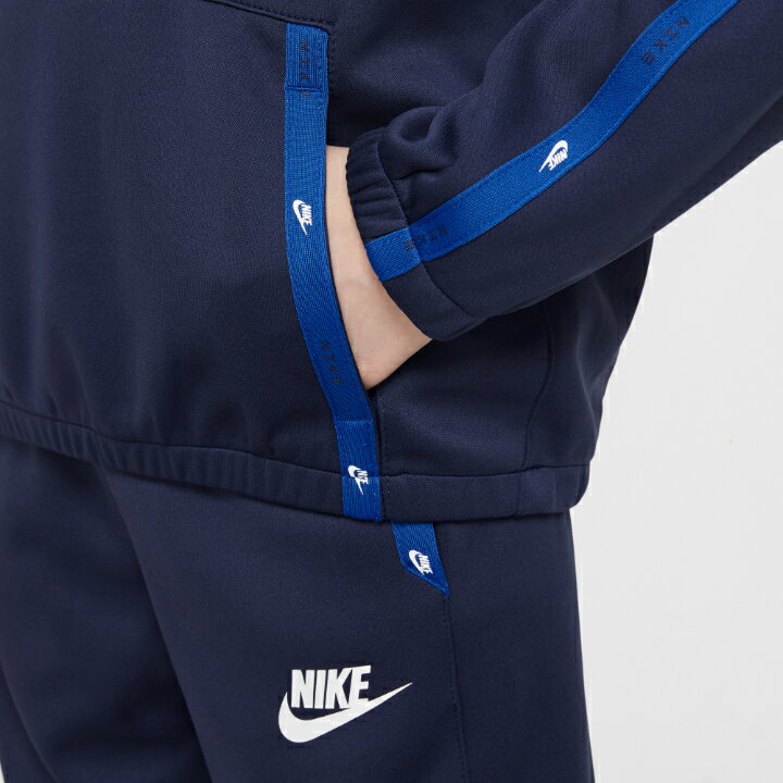 スウェット 上下セット キッズ ジュニア 130-160cm 子供服/ナイキ NIKE YTH NSW POLY パック フック トラックスーツ/プルオーバー パンツ スエット セットアップ 上下組 ブルー系 男の子 女の子/DD8552-492