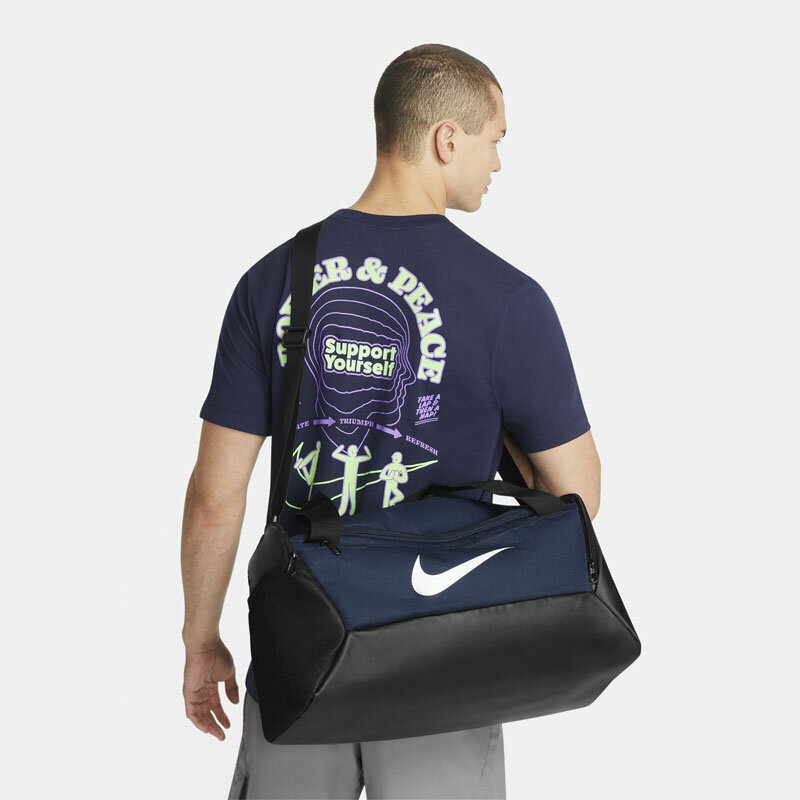 スポーツバッグ（ジュニア） ボストンバッグ 41L ナイキ NIKE ブラジリア S ダッフル 9.5/スポーツバッグ 紺色 ネイビー系 鞄 ジム 試合 合宿/DM3976-410【ギフト不可】