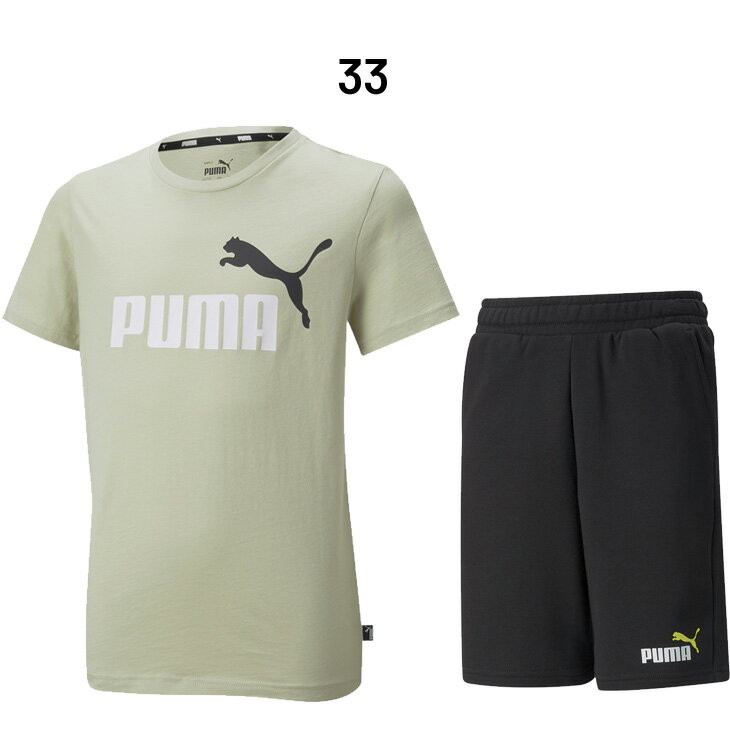 キッズ 半袖Tシャツ ハーフパンツ 上下 子供服/プーマ PUMA ジュニア スポーツウェア セットアップ 130-160cm 子ども 男の子 2点セット 運動 男児 小学生/589115--589116