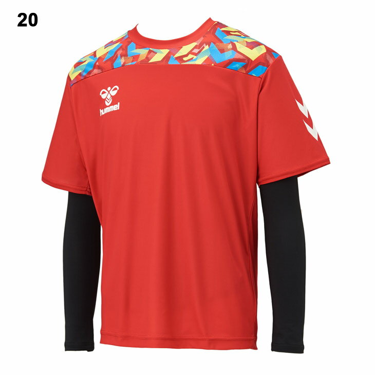 送料無料 ヒュンメル キッズ 半袖Tシャツ 長袖インナーシャツ 2点セット/hummel プリアモーレ ジュニア 子供服 130-160cm サッカー フットサル 子ども トップス 練習着 部活/HJP7130ネット通販 サッカー 用品 セール