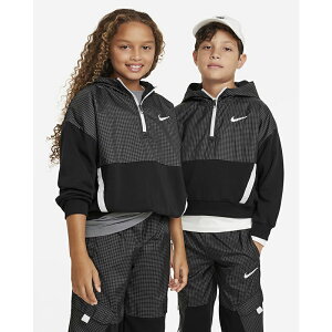 送料無料 ウィンドブレーカー キッズ 130-160cm 子供服/ナイキ NIKE YTH 1/2ジップ パーカー プルオーバー/スポーツウェア ジュニア 保温 アウトドア カジュアル 子ども 黒 ブラック 秋冬 スウェット/DQ8743-010