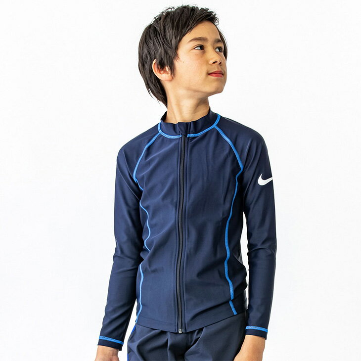 ナイキ キッズ ラッシュガード 長袖 ジュニア 男の子 NIKE SWIM スクール水着 子ども こども用 スイムウェア 120cm 130cm 140cm 150cm 160cm 170cm 男子 男児 子供 小学生 幼児 園児 ボーイズ 水泳 プール 学校 体育 海水浴/1991072-010【返品不可】