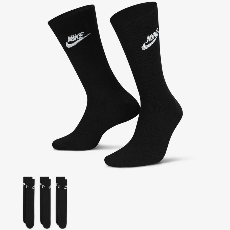 ナイキ NIKE 靴下 3足組 クルーソックス メンズ レディース スポーツソックス ソックス 3Pソックス 3足セット メンズソックス レディースソックス カジュアル 黒 ブラック ブランド スポーツア…