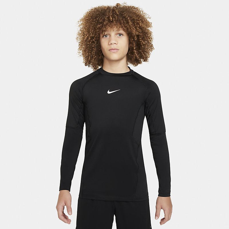 ナイキ キッズ インナーシャツ 長袖 USサイズ NIKE PRO Dri-FIT 速乾 ドライ ジュニア 130-160cm 子ども用 吸汗速乾 アンダーウェア サッカー フットサル トレーニング スポーツウェア nike 子供服 こども 黒 ブラック ブランド アパレル/FJ6822-010【返品不可】のサムネイル