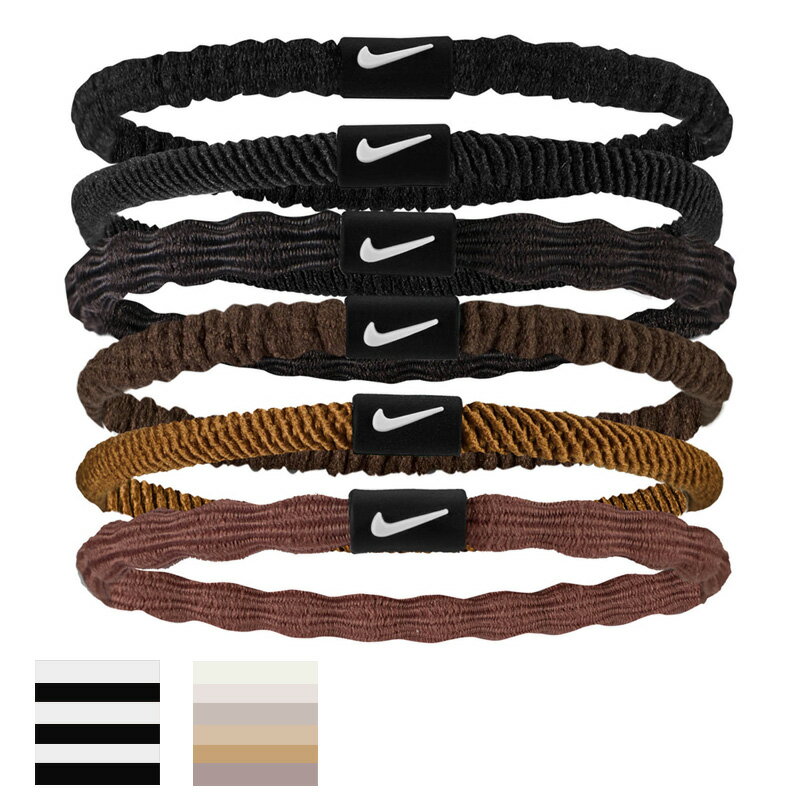 ナイキ ヘアゴム 6本入り NIKE フレックス ヘアタイ 6本パック｜スポーツ ブランド nike スポーツ アクセサリー ユニセックス ヘアアクセ ブラック ホワイト ブラウン 小物 ブランド雑貨/BN2085