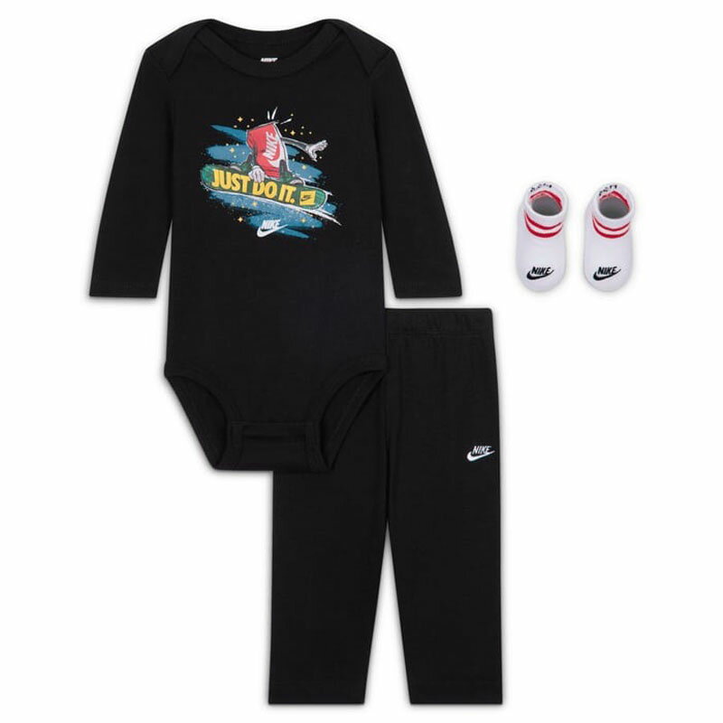 ナイキ ベビーウェア 3点セット 74-82cm 新生児 NIKE 3PC BOXY HOLIDAY GIFT SET 箱入り|長袖ボディス..