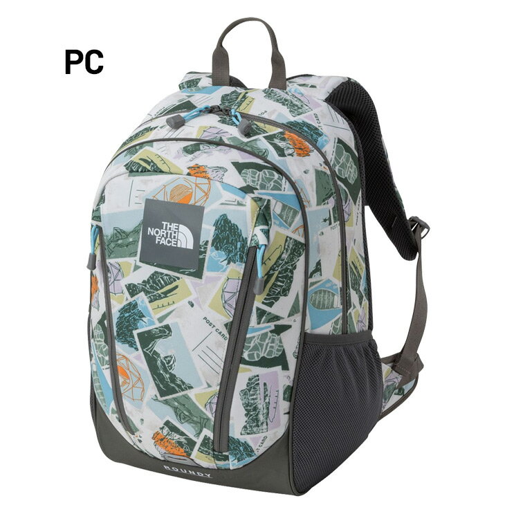 送料無料 ザ・ノース・フェイス キッズ リュックサック 22L バッグ THE NORTH FACE ラウンディ｜子ども用 バックパック 中型 デイパック ザック 子供 無地 柄物 ブランド アウトドア キャンプ ハイキング 遠足 小学生 高学年 普段使い かばん/NMJ72358