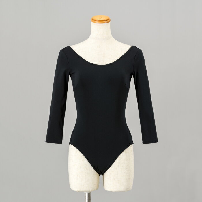 NAWA raffine(ラフィーネ) 受験用 七分袖レオタード レディース ガールズ バレエ ダンス 受験 オーディション コンクール レオタード TL ブラック