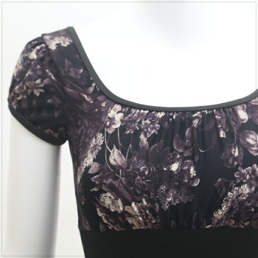 raffine ラフィーネ / NAWA レオタード 日本製 フラワーフレンチレオタード レディース バレエ ダンス レオタード S/M/L ブラック/チャコールグレー