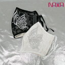 NAWA 日本製 布マスク ハロウィン用マスク 洗えるマスクレース バタフライ柄