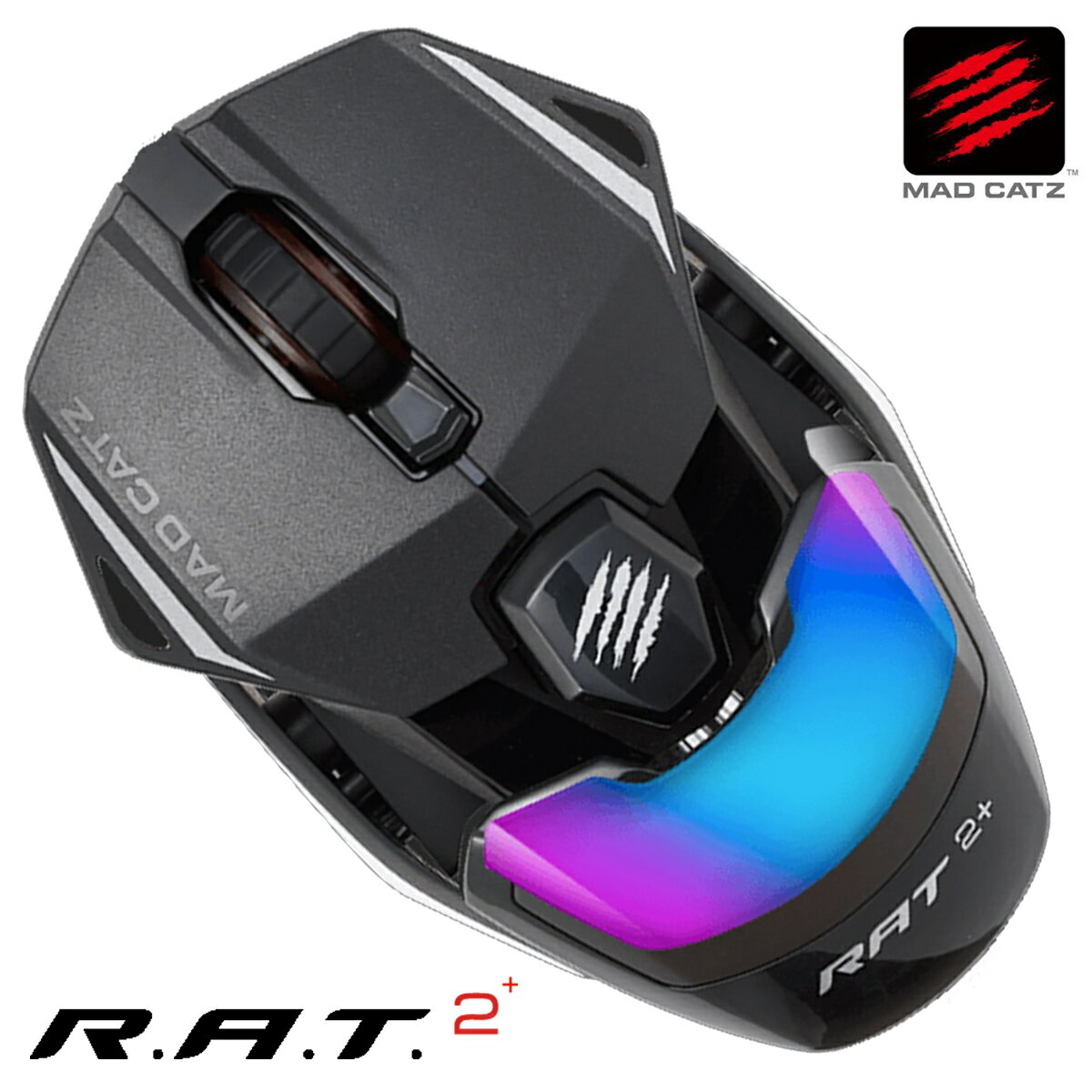 Mad Catz R.A.T. 2+ 軽量 高耐久 ゲーミングマウス 有線 3ボタン RGBライティング RAT MR02MCINBL000-0J MADCATZ マ…