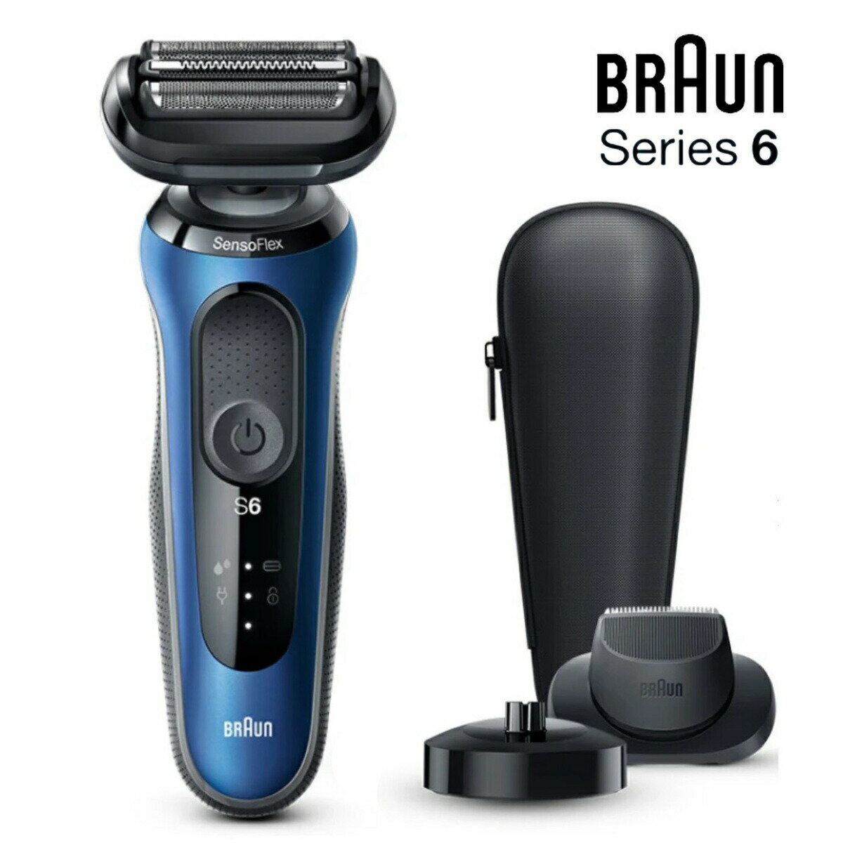 BRAUN 61-B4200CS シリーズ6 メンズシェーバー 防水 3枚刃 深剃り キワ剃り 急速充電 お風呂 スイング式 人工知能テクノロジー搭載 Series6 ブラウン (06)のサムネイル