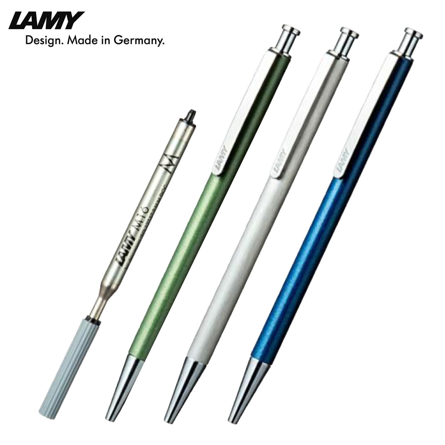 LAMY L245 高級 ボールペン STシリーズ 替え芯付き 2色インク 黒 青 光沢 ステンレス 油性 ノック式 ギフト箱入 ドイツ製 Made in Germany プレゼント ラミー (2C)