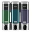 TR-DB001 シャンプーディスペンサー 3本タイプ 300ml×3 壁掛け式 容器取り外し可能 洗面所 バスルーム 浴室 ソープディスペンサー シルバー (...