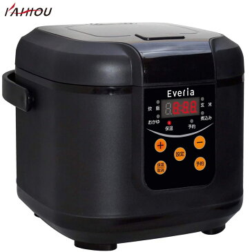 KAIHOU KH-SK300 マイコン 炊飯器 3合炊き 3層構造 土鍋釜 省エネ ブラック Everia エブリア カイホウ (F)