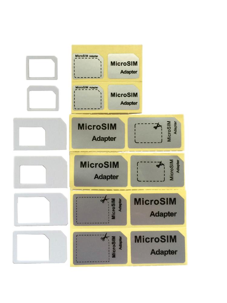 NanoSIM MicroSIM sim変換アダプター 3点セット×2（ホワイト） For iPhone スマホ ドコモ NanoSIM→SIM or MicroSIM NanoSIM→sim変換アダプター