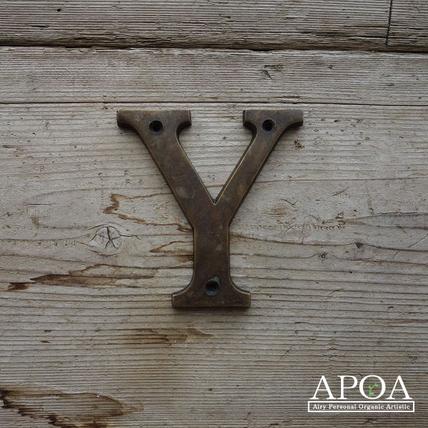 金物 アルファベット ナンバー Y DIY 文字 プレート インテリア 雑貨 レトロ おしゃれ リメイク