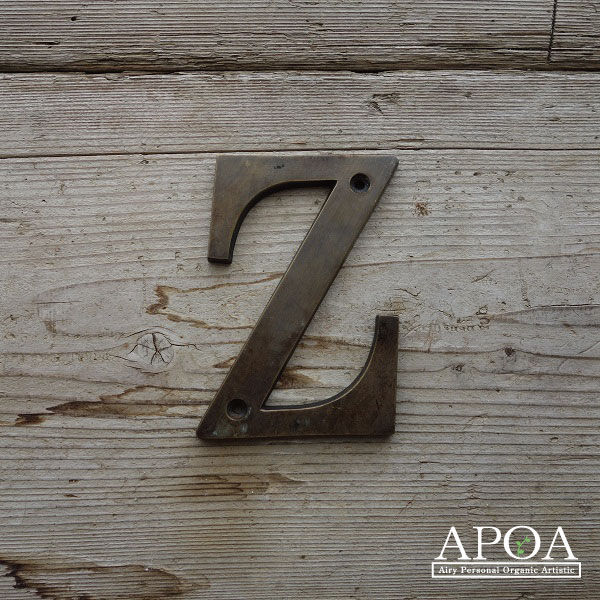金物 アルファベット ナンバー Z DIY 文字 プレート インテリア 雑貨 レトロ おしゃれ リメイク
