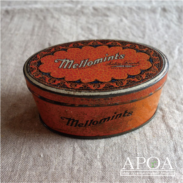 アメリカ ヴィンテージ メロミンツ メロウミント キャンディー缶 ティン缶 オレンジ 缶　ファーストア..
