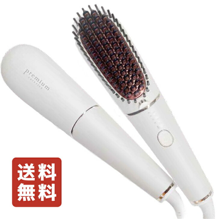 【送料無料】ケアライズ プレミアム ブラシアイロン B-60 /ホワイト ブラシ型アイロン マイナスイオン ストレート 遠赤外線 CARERISE サロン専売品 美容室専売品 海外使用 コンパクト 持ち運び 時短 寝ぐせ うねり