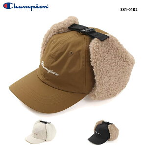 チャンピオン 381-0102 CNタフタ アビエーターキャップエクリュ ブラック キャメル Champion CNTaffeta Aviator Cap Ecru 黒 Black Camelメンズ レディース ユニセックス 男女兼用 ロゴキャップ フライトキャップ 耳あて イヤーフラップ 防寒 帽子