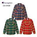 チャンピオン C3-Y408 フランネル シャツ Champion FLANNEL SHIRT ブルー(340) 　グリーン(540) レッド(940)