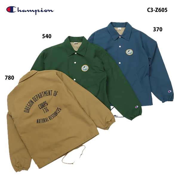 チャンピオン C3-Z605 60/40 コーチジャケット 370 ネイビー 540 グリーン 780 ベージュ Champion Coach Jacket Navy Green BeigeC3 605 メンズ カジュアル 60/40 ロクヨン ライニング付きアウター