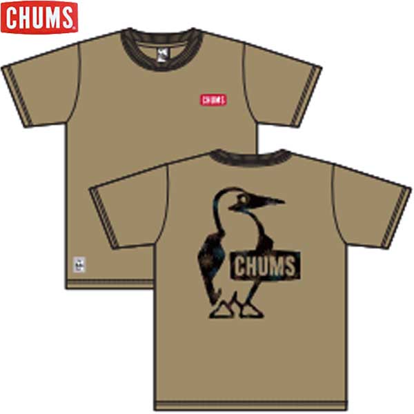 チャムス CH01-1878-B001 sサイズ ブービー ロゴ 花火Tシャツ ネコポス便対応 CHUMS Booby Logo Hanabi T-Shirt Beige トップス Tシャツ ベージュ