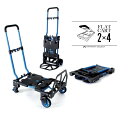 花岡車輛 flat cart 2×4 black blue 黒青 HANAOKA SHARYO FLAT CART F-CART2×4 ハナオカ シャリョウ フラットカート 2×4 ツーバイフォー 特徴は軽量 コンパクト 折りたたみ式 4輪から2輪へトランスフォーム FCART2X4