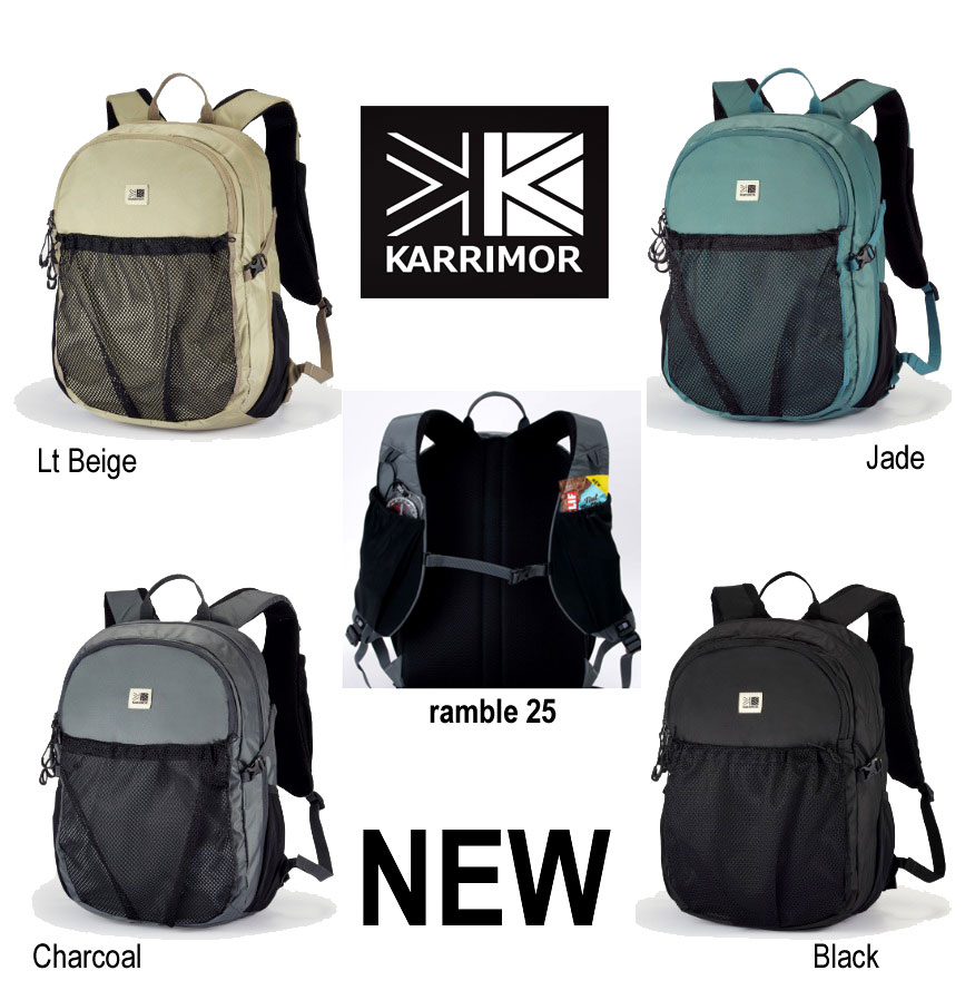 カリマー 501251 karrimor ramble 25 ショルダーハーネスにストレッチメッシュポケットを装備