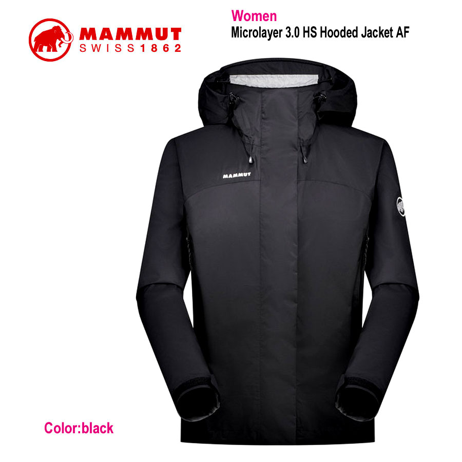 マムート 1010 28662 0001 Womens マイクロレイヤー 3.0 ハードシェル フーデッド ジャケット アジアンフィット ウィメンズ ブラック MAMMUT Microlayer 3.0 HS Hooded Jacket AF Women Black