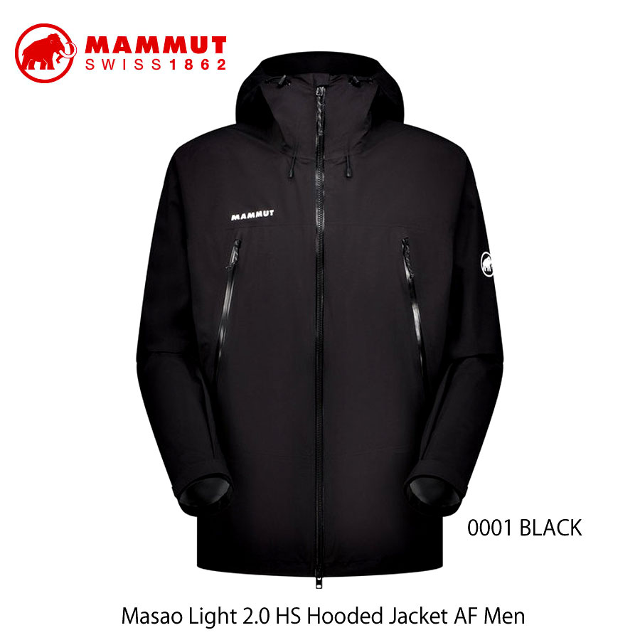 Rakuten - マムート 1010 32350 0001 マサオ ライト 2.0 ハードシェル フーデッド ジャケット アジアンフィット ブラック MAMMUT Masao Light 2.0 HS Hooded Jacket AF Men Black