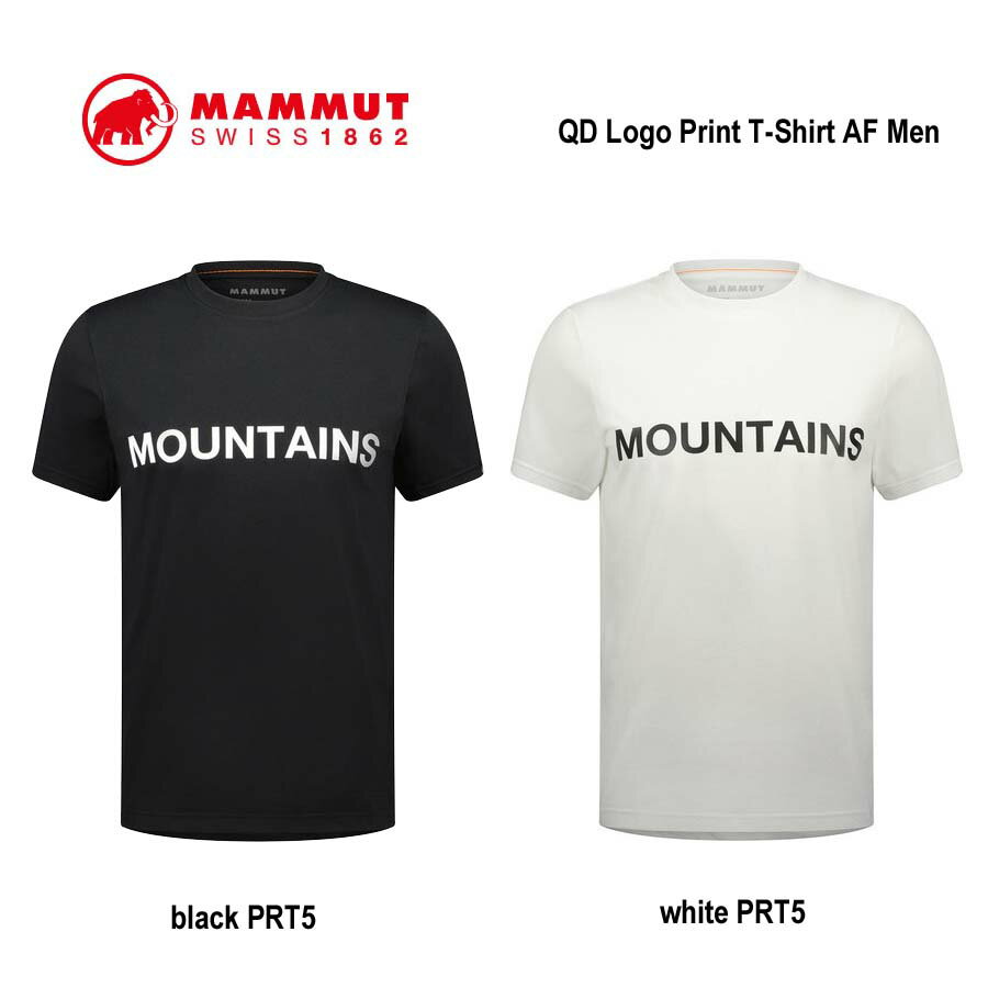 マムート 1017 02012 QD ロゴ プリント Tシャツ アジアンフィット MAMMUT QD Logo Print T-Shirt AF Men　Black PRT5 , WHITE PRT5
