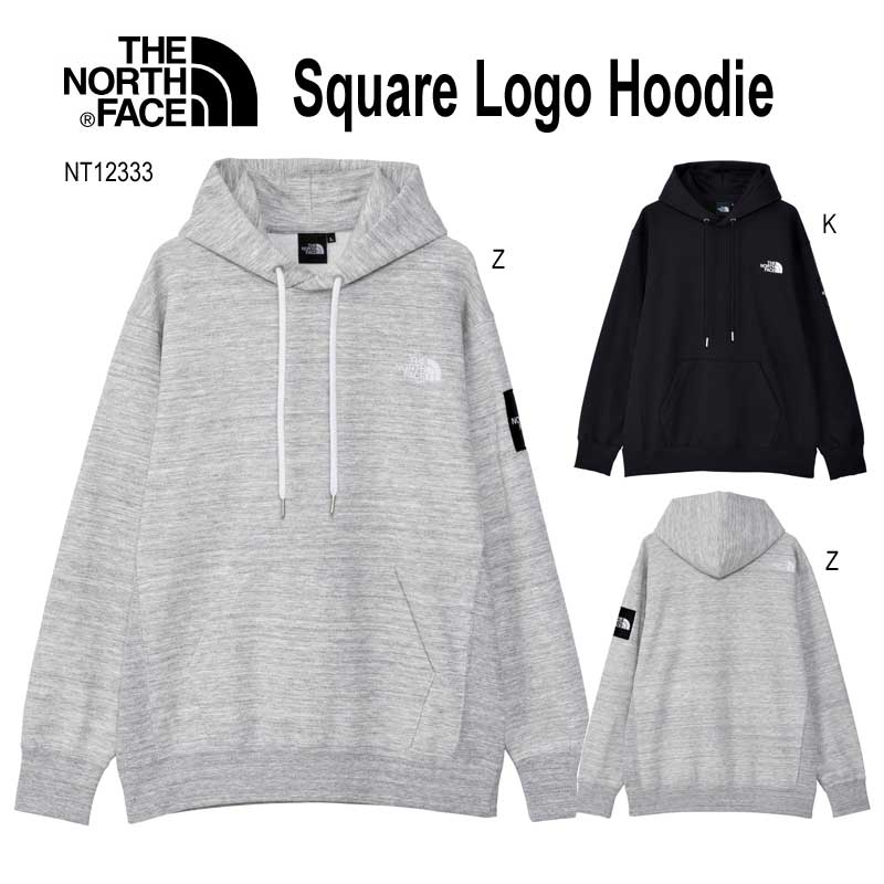 ザ ノースフェイス NT12333 スクエアロゴフーディ（ユニセックス） The North Face Square Logo Hoodie ブラック(K) ミックスグレー(Z)