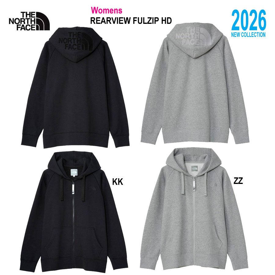 ウィメンズ 　ザ・ノース・フェイス NTW12442 Womens リアビューフルジップフーディ（レディース） The North Face WOMENS REARVIEW FULZIP HOODIE ブラック(KK) ミックスグレー(ZZ)