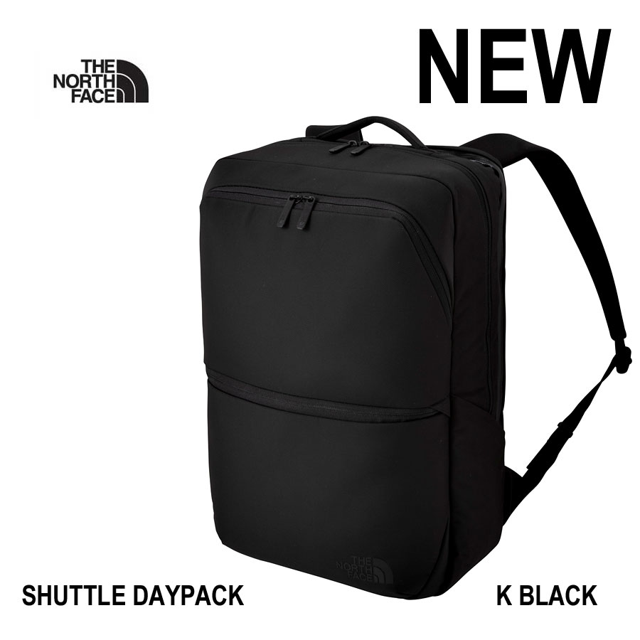 売れてます！安心の日本正規品です！ 28L ザ・ノース・フェイス NM62615 K SHUTTLE DAYPACK 28L The North Face シャトル デイパック BLACK ブラック PCコンパートメントには雨などの浸入を軽減する止水ファスナーを使用 ビジネスパック（楽天・APEX Tokyo-Bay）